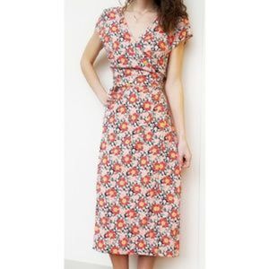 Jcrew mercantile floral true wrap ankle length maxi dress
